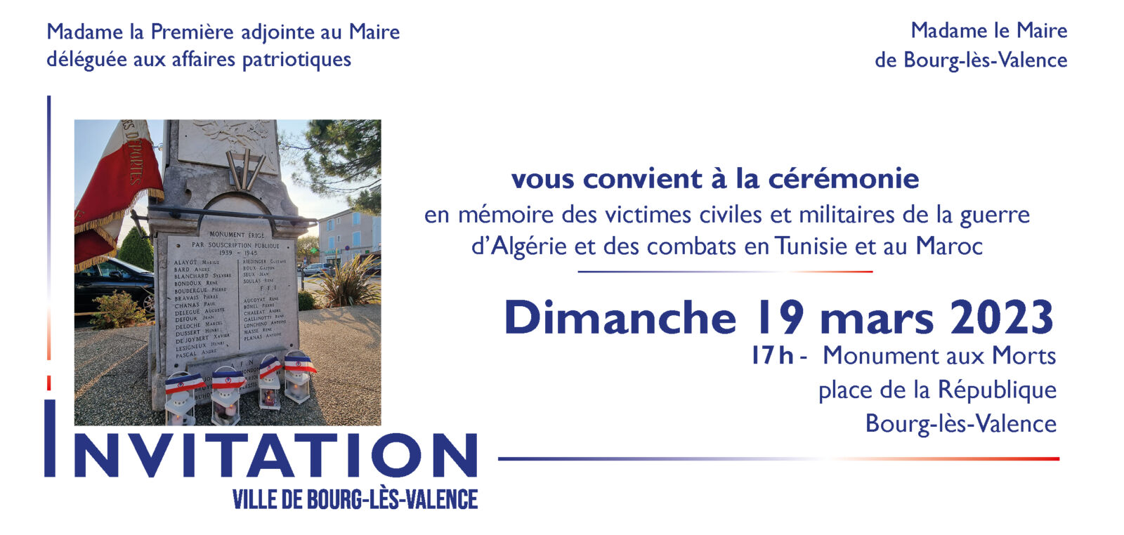 Cérémonie du 19 mars 2023 Ville de BourglesValence Cérémonie du 19 mars 2023 Ville de BourglesValence