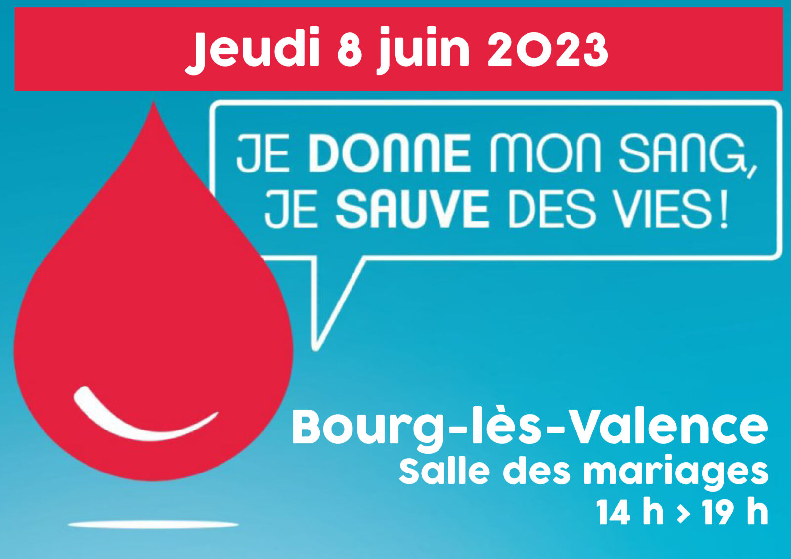 Sauvez des vies en participant à la collecte de don du sang le 8 juin 2023 !