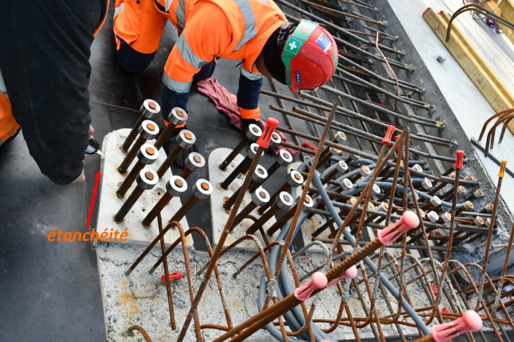 ferraillage étapes rampe de 1 etachéité