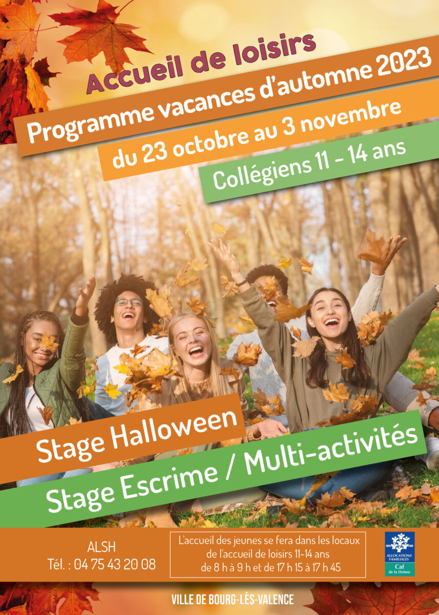 Inscription Accueil de loisirs ados vacances d’automne 2023