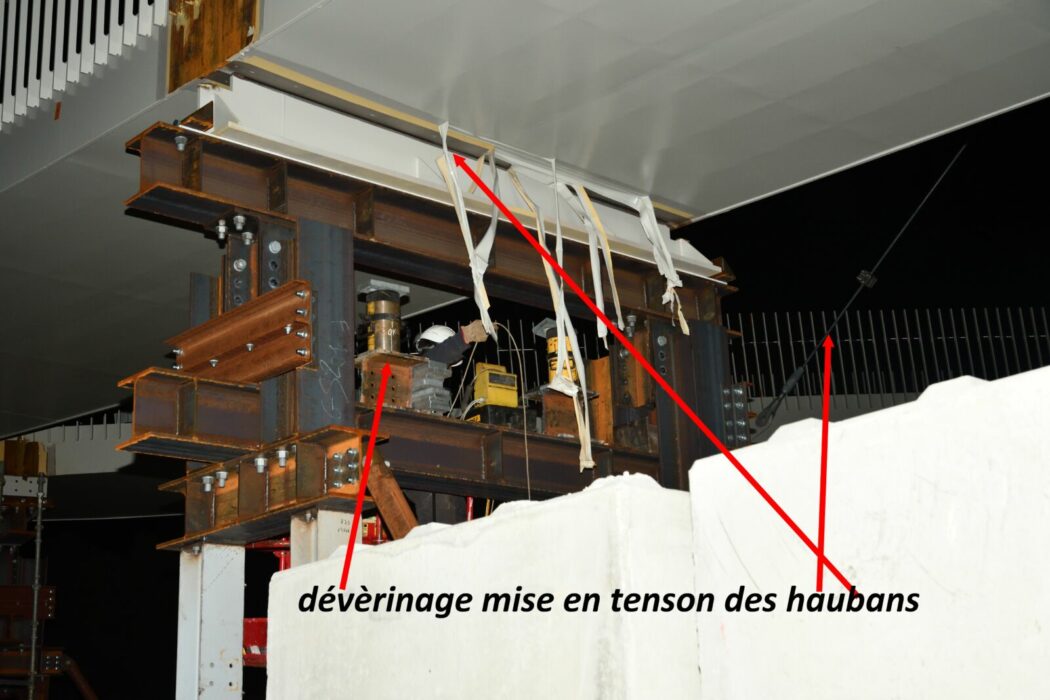 dévèrinage mise en tension des haubans 13