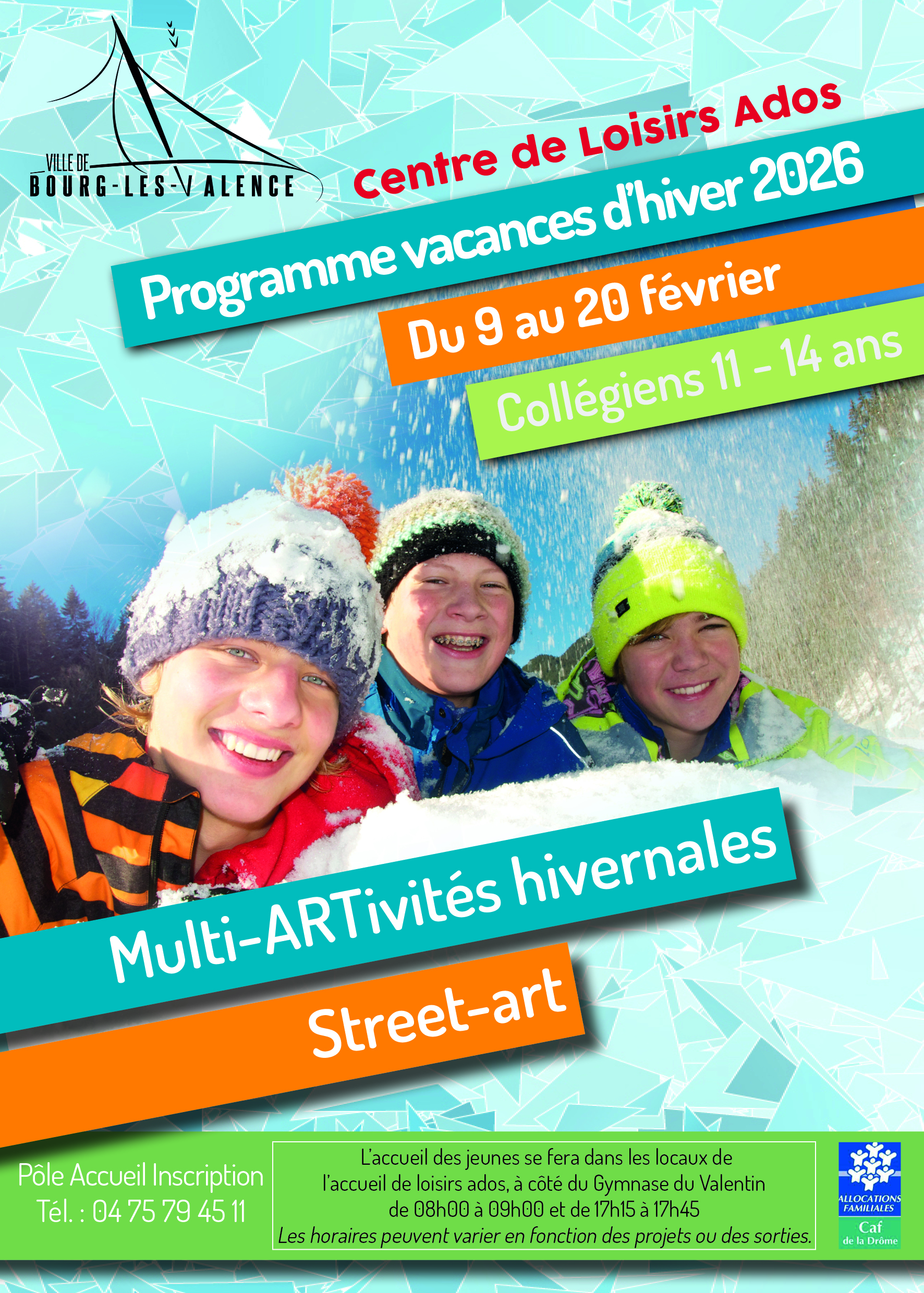 Inscription Accueil de loisirs ados vacances d’hiver 2026