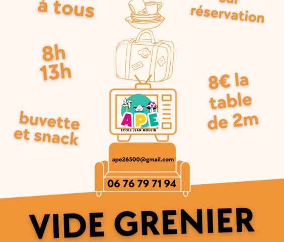 Vide-grenier de l’APE de l’école Jean Moulin