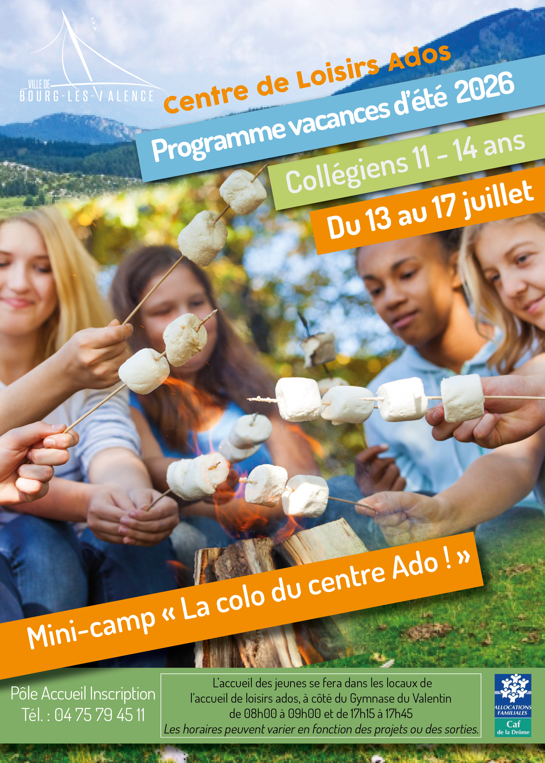Inscription centre de loisirs Ados MINI-CAMP 2026