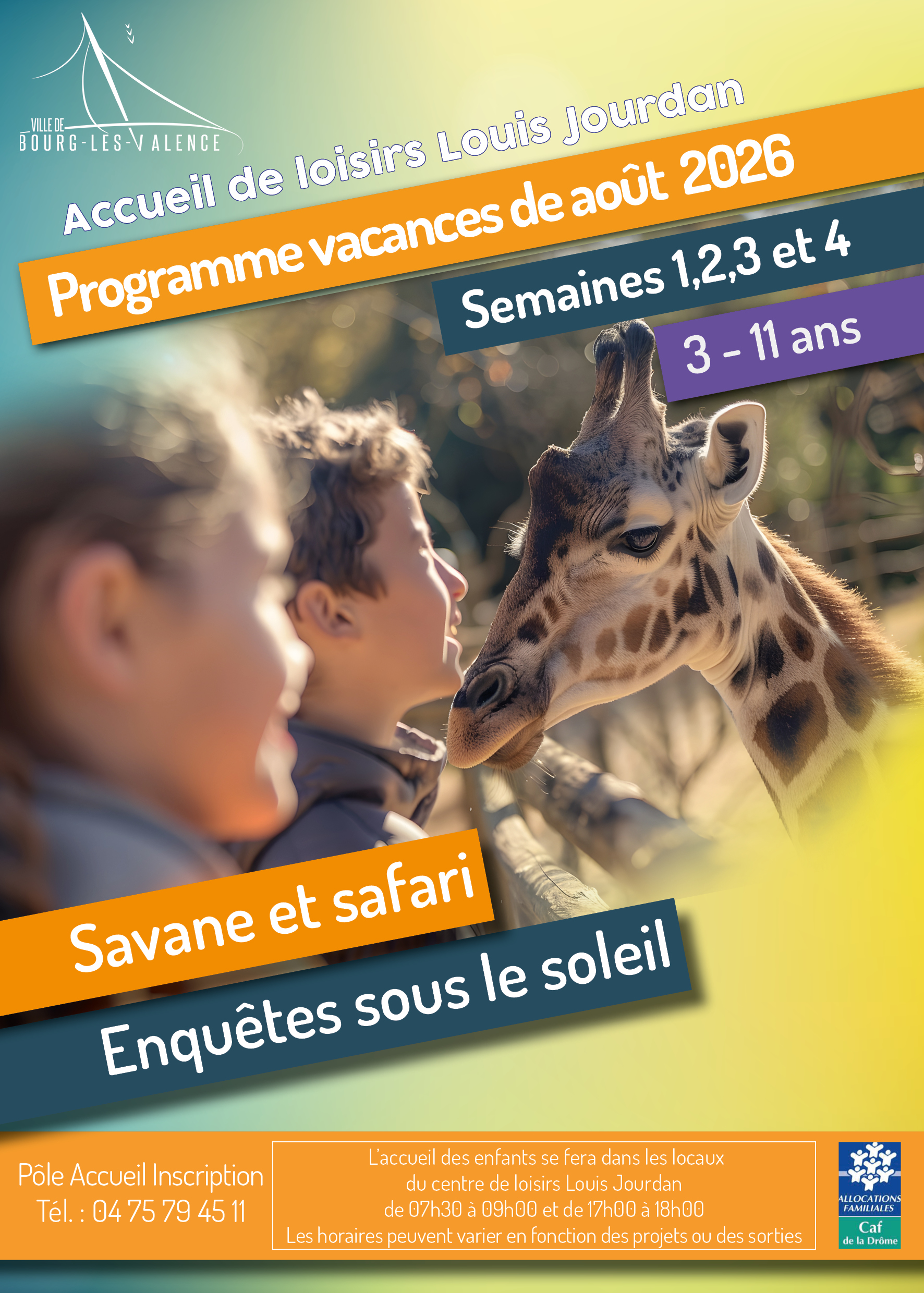 Inscription centre de loisirs Louis Jourdan vacances d’été 2026