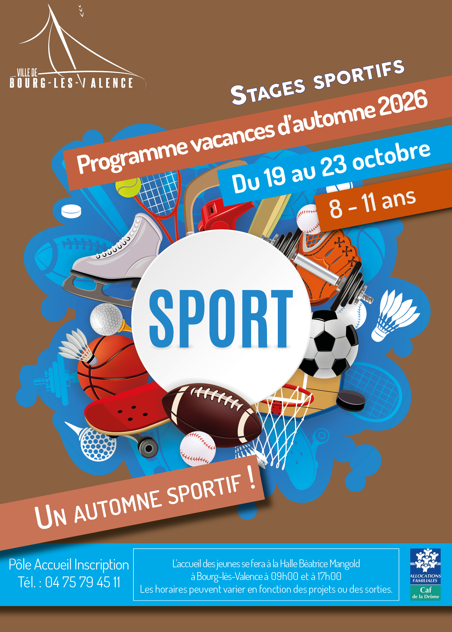 Inscription stages sportifs vacances d’automne 2026